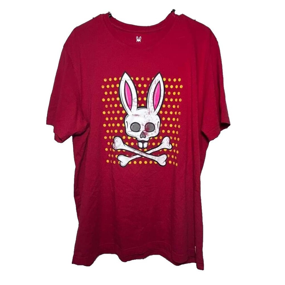 Psycho Bunny By Robert Godley Shirt Men's Size 7 XL Red Short Sleeve